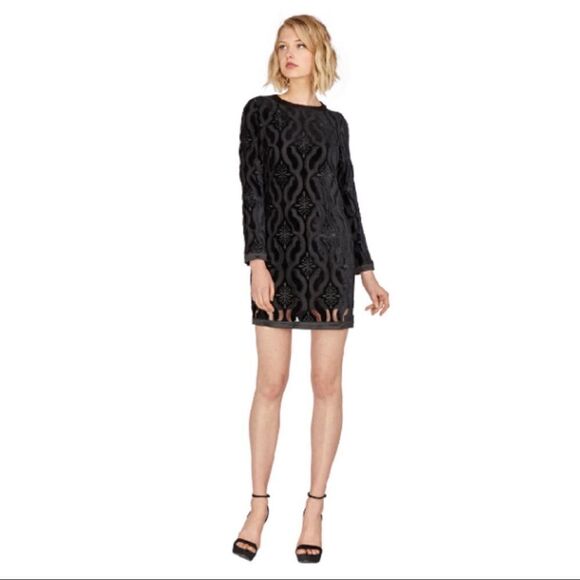 New! Adelyn Rae Black Lace Courtney Dress Sz M - Picture 1 of 6